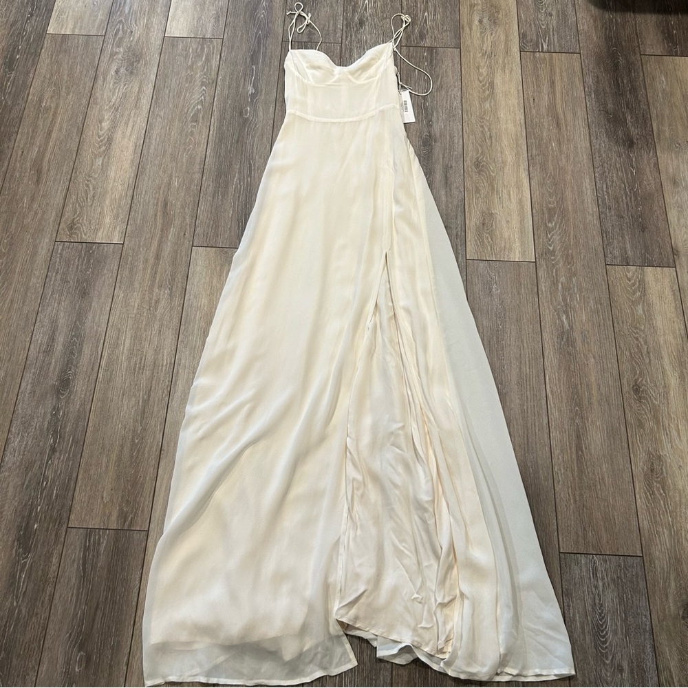 $378 NWT Reformation Melita Dress in Ivory 0